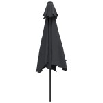 vidaXL Umbrelă de soare exterior, LED-uri și stâlp oțel, negru, 300 cm vidaXL Umbrelă de soare exterior, LED-uri și stâlp oțel, negru, 300 cm