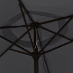 vidaXL Umbrelă de soare exterior, LED-uri și stâlp oțel, negru, 300 cm vidaXL Umbrelă de soare exterior, LED-uri și stâlp oțel, negru, 300 cm