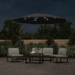 vidaXL Umbrelă în consolă cu LED și stâlp din oțel, negru, 300 cm vidaXL Umbrelă în consolă cu LED și stâlp din oțel, negru, 300 cm