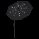 vidaXL Umbrelă în consolă cu LED și stâlp din oțel, negru, 300 cm vidaXL Umbrelă în consolă cu LED și stâlp din oțel, negru, 300 cm