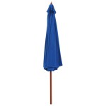 vidaXL Umbrelă de soare de exterior, stâlp din lemn, albastru, 350 cm vidaXL Umbrelă de soare de exterior, stâlp din lemn, albastru, 350 cm