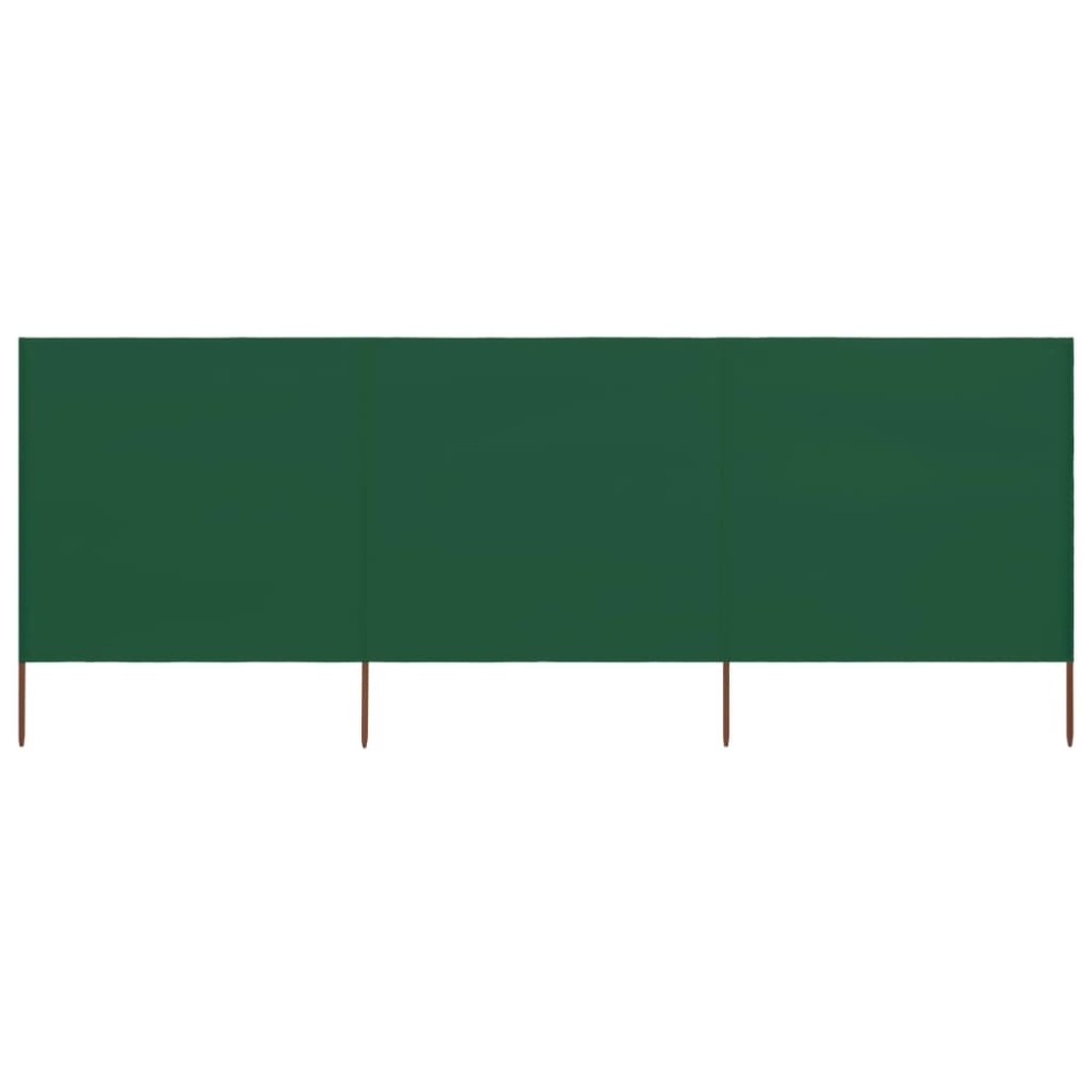 vidaXL Paravan anti-vânt cu 3 panouri, verde, 400 x 80 cm, textil