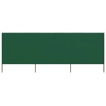 vidaXL Paravan anti-vânt cu 3 panouri, verde, 400 x 80 cm, textil