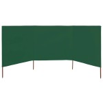 vidaXL Paravan anti-vânt cu 3 panouri, verde, 400 x 80 cm, textil