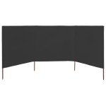 vidaXL Paravan anti-vânt cu 3 panouri, antracit, 400 x 80 cm, textil