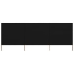 vidaXL Paravan anti-vânt cu 3 panouri, negru, 400 x 120 cm, textil vidaXL Paravan anti-vânt cu 3 panouri, negru, 400 x 120 cm, textil