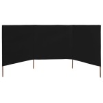vidaXL Paravan anti-vânt cu 3 panouri, negru, 400 x 120 cm, textil vidaXL Paravan anti-vânt cu 3 panouri, negru, 400 x 120 cm, textil