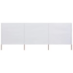 vidaXL Paravan anti-vânt cu 3 panouri, nisipiu, 400 x 160 cm, textil