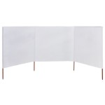 vidaXL Paravan anti-vânt cu 3 panouri, nisipiu, 400 x 160 cm, textil
