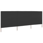 vidaXL Paravan anti-vânt cu 3 panouri, antracit, 400 x 160 cm, textil
