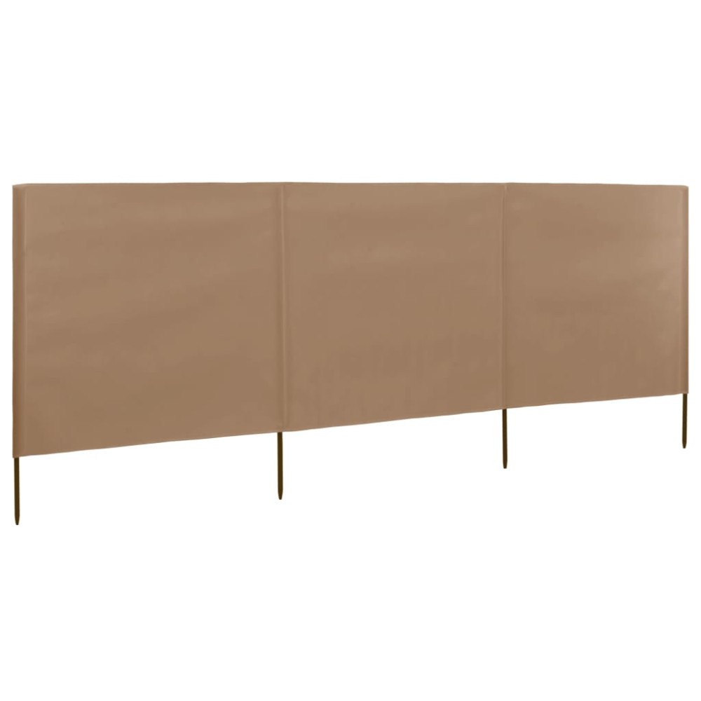 vidaXL Paravan anti-vânt cu 3 panouri, gri taupe, 400 x 160 cm textil