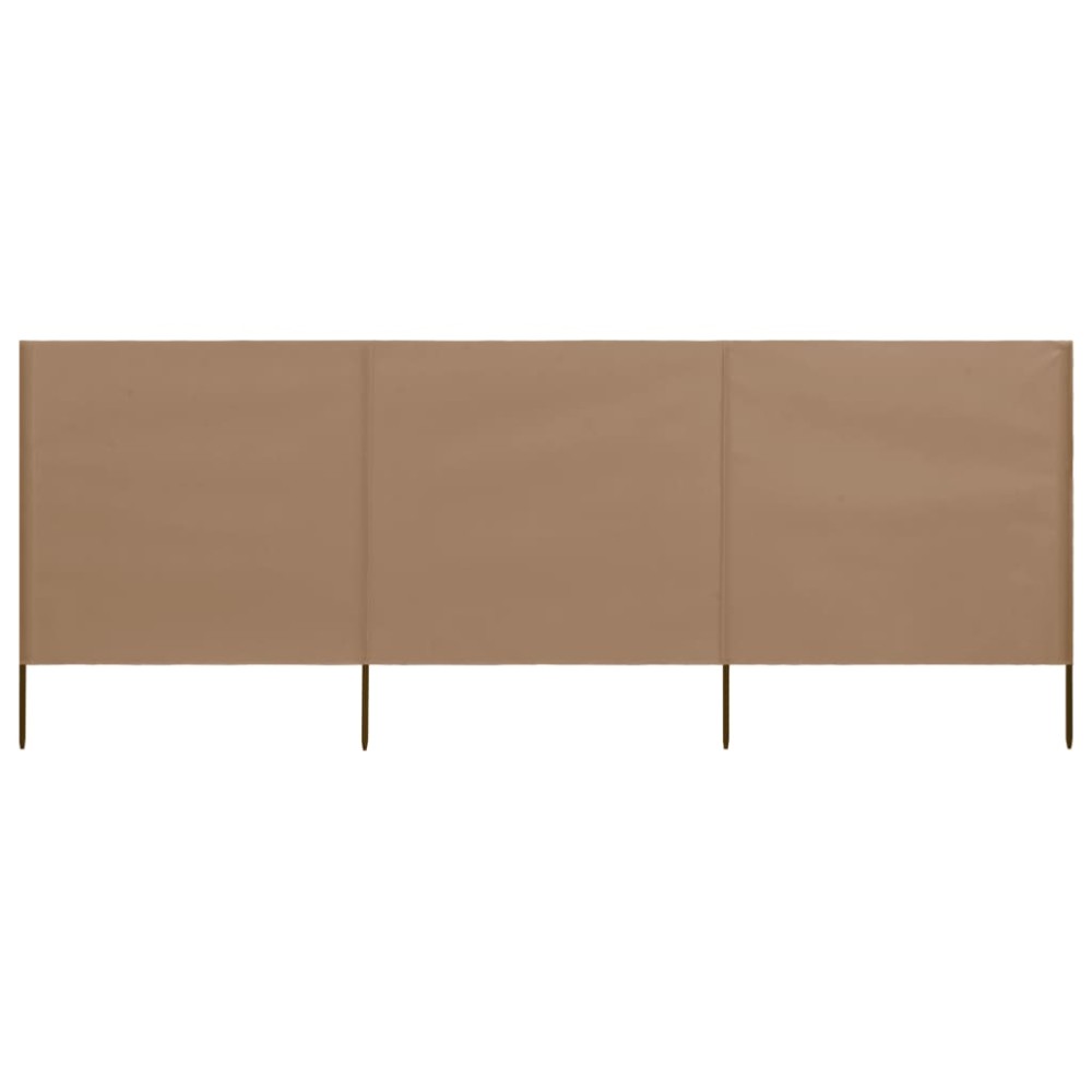 vidaXL Paravan anti-vânt cu 3 panouri, gri taupe, 400 x 160 cm textil