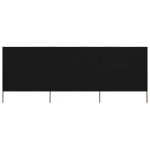 vidaXL Paravan anti-vânt cu 3 panouri, negru, 400 x 160 cm, textil
