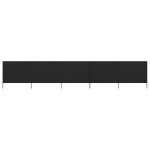 vidaXL Paravan anti-vânt cu 5 panouri, negru, 600 x 80 cm, textil