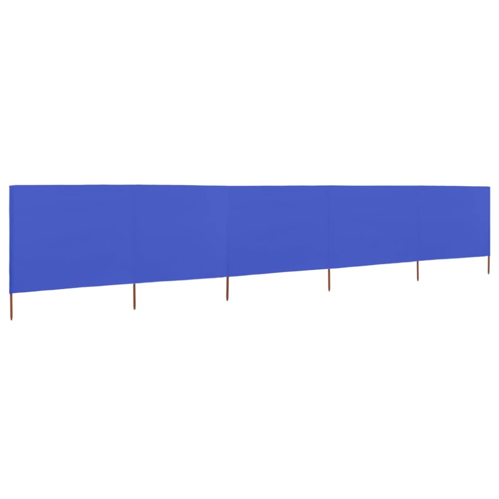vidaXL Paravan anti-vânt cu 5 panouri, azur, 600 x 80 cm, textil