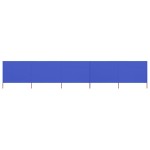 vidaXL Paravan anti-vânt cu 5 panouri, azur, 600 x 80 cm, textil vidaXL Paravan anti-vânt cu 5 panouri, azur, 600 x 80 cm, textil