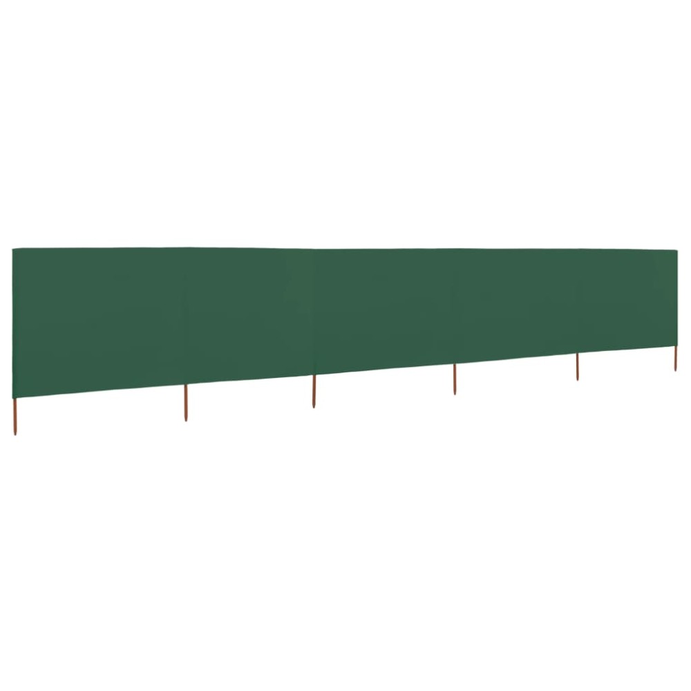 vidaXL Paravan anti-vânt cu 5 panouri, verde, 600 x 120 cm, textil