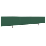 vidaXL Paravan anti-vânt cu 5 panouri, verde, 600 x 120 cm, textil