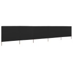 vidaXL Paravan anti-vânt cu 5 panouri, negru, 600 x 120 cm, textil vidaXL Paravan anti-vânt cu 5 panouri, negru, 600 x 120 cm, textil