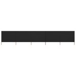vidaXL Paravan anti-vânt cu 5 panouri, negru, 600 x 120 cm, textil vidaXL Paravan anti-vânt cu 5 panouri, negru, 600 x 120 cm, textil