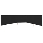 vidaXL Paravan anti-vânt cu 5 panouri, negru, 600 x 120 cm, textil vidaXL Paravan anti-vânt cu 5 panouri, negru, 600 x 120 cm, textil