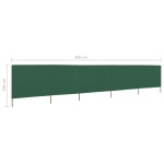 vidaXL Paravan anti-vânt cu 5 panouri, verde, 600 x 160 cm, textil vidaXL Paravan anti-vânt cu 5 panouri, verde, 600 x 160 cm, textil