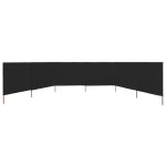vidaXL Paravan anti-vânt cu 6 panouri, negru, 800 x 80 cm, textil vidaXL Paravan anti-vânt cu 6 panouri, negru, 800 x 80 cm, textil