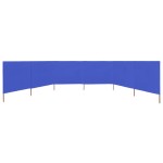vidaXL Paravan anti-vânt cu 6 panouri, azur, 800 x 80 cm, textil