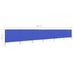 vidaXL Paravan anti-vânt cu 6 panouri, azur, 800 x 80 cm, textil