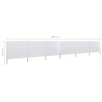 vidaXL Paravan anti-vânt cu 6 panouri alb nisipiu 800x120 cm textil
