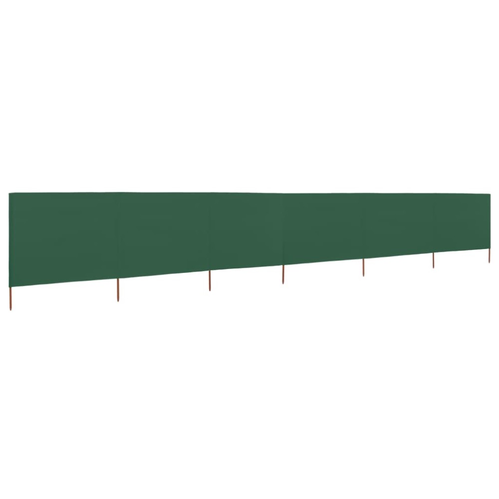 vidaXL Paravan anti-vânt cu 6 panouri, verde, 800 x 120 cm, textil