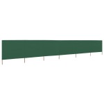 vidaXL Paravan anti-vânt cu 6 panouri, verde, 800 x 120 cm, textil