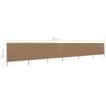 vidaXL Paravan anti-vânt cu 6 panouri gri taupe 800x120 cm textil vidaXL Paravan anti-vânt cu 6 panouri gri taupe 800x120 cm textil