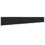 vidaXL Paravan anti-vânt cu 6 panouri, negru, 800 x 120 cm, textil vidaXL Paravan anti-vânt cu 6 panouri, negru, 800 x 120 cm, textil