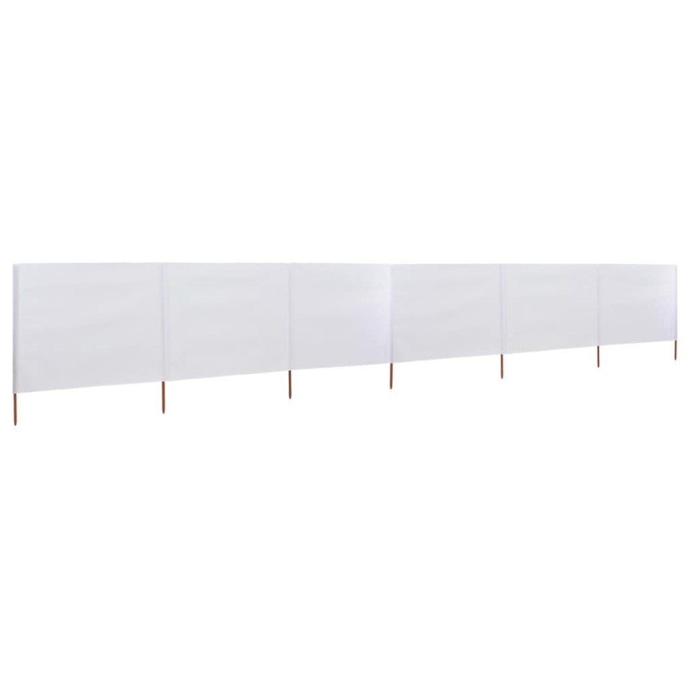 vidaXL Paravan anti-vânt cu 6 panouri, alb nisipiu, 800x160 cm textil