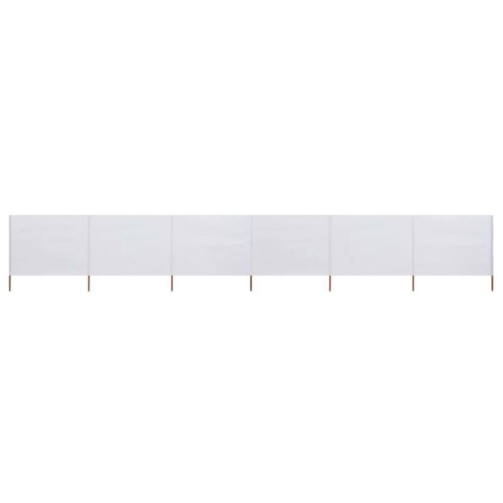 vidaXL Paravan anti-vânt cu 6 panouri, alb nisipiu, 800x160 cm textil