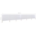 vidaXL Paravan anti-vânt cu 6 panouri, alb nisipiu, 800x160 cm textil vidaXL Paravan anti-vânt cu 6 panouri, alb nisipiu, 800x160 cm textil
