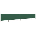 vidaXL Paravan anti-vânt cu 6 panouri, verde, 800 x 160 cm, textil vidaXL Paravan anti-vânt cu 6 panouri, verde, 800 x 160 cm, textil