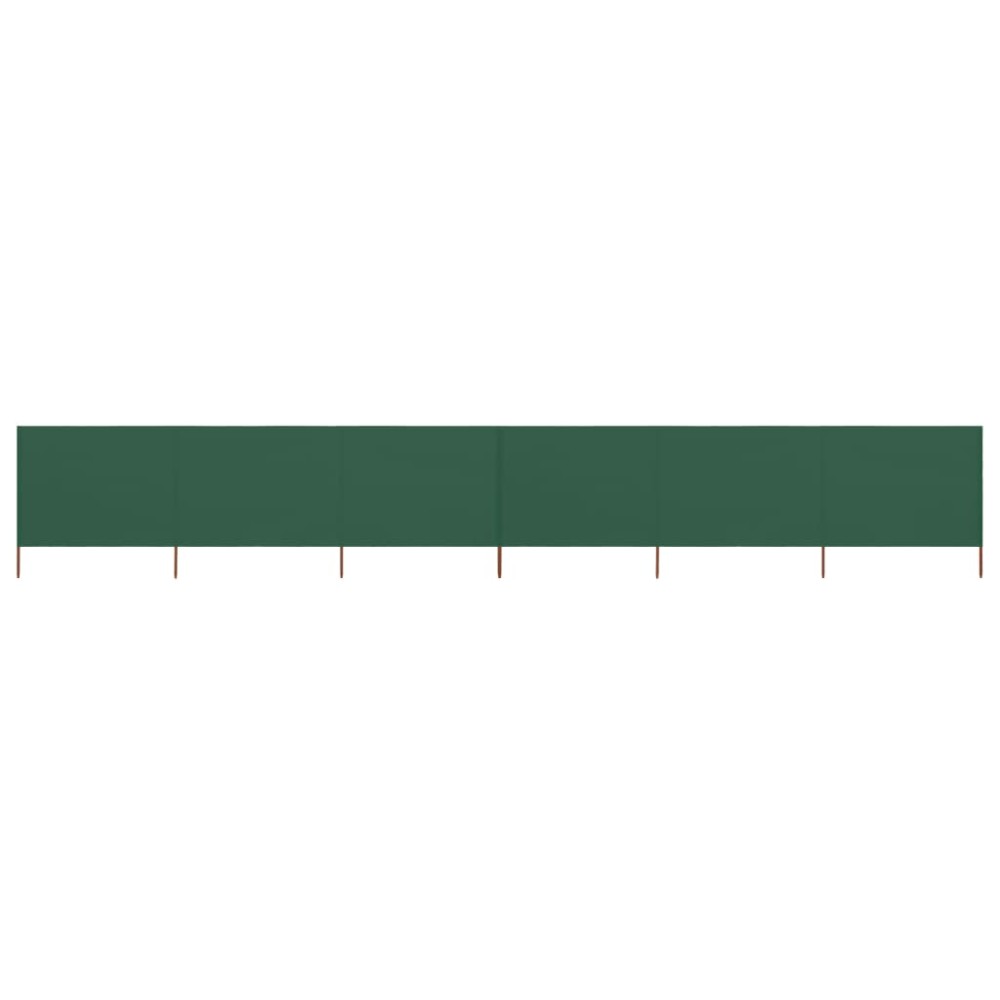 vidaXL Paravan anti-vânt cu 6 panouri, verde, 800 x 160 cm, textil