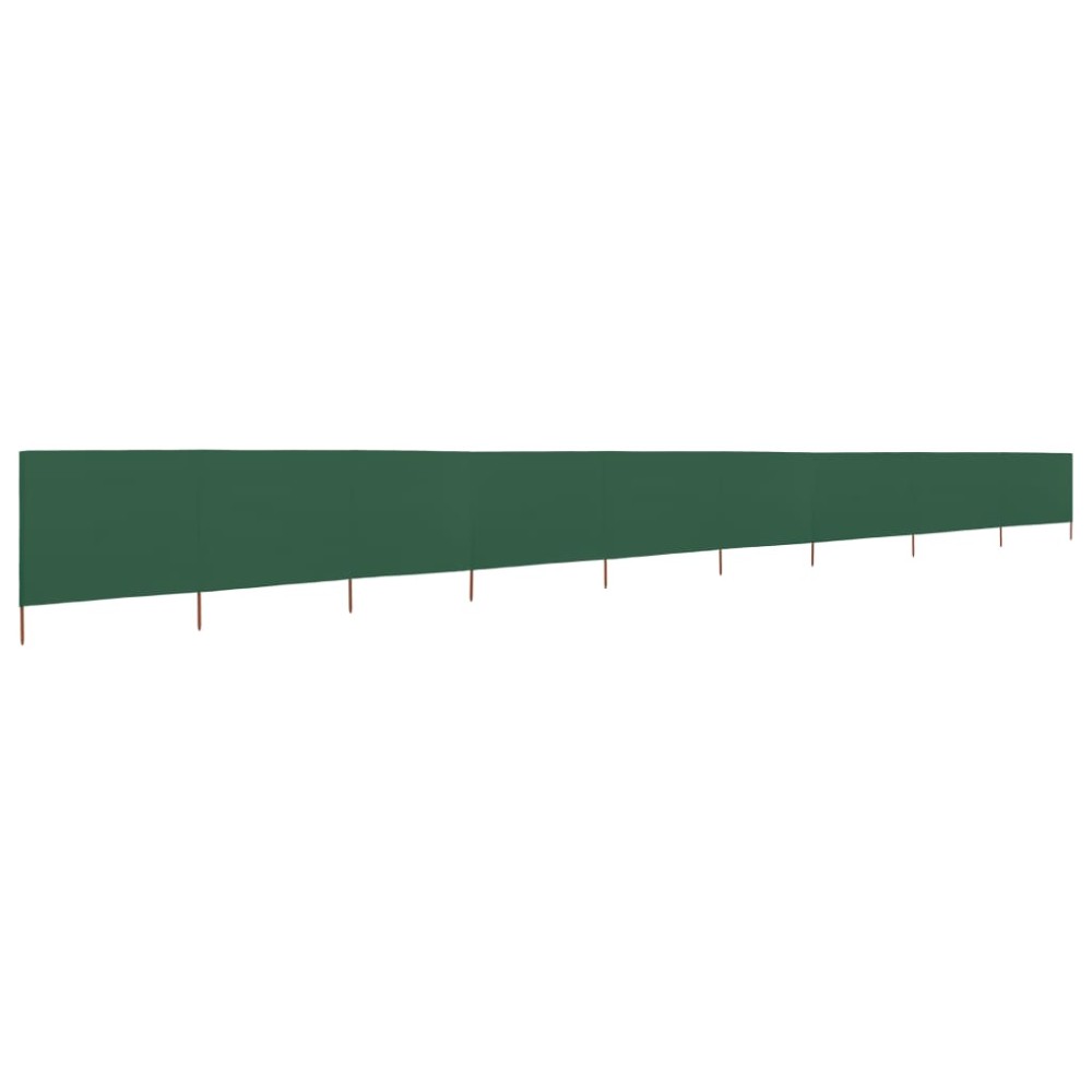 vidaXL Paravan anti-vânt cu 9 panouri, verde, 1200x120 cm, textil