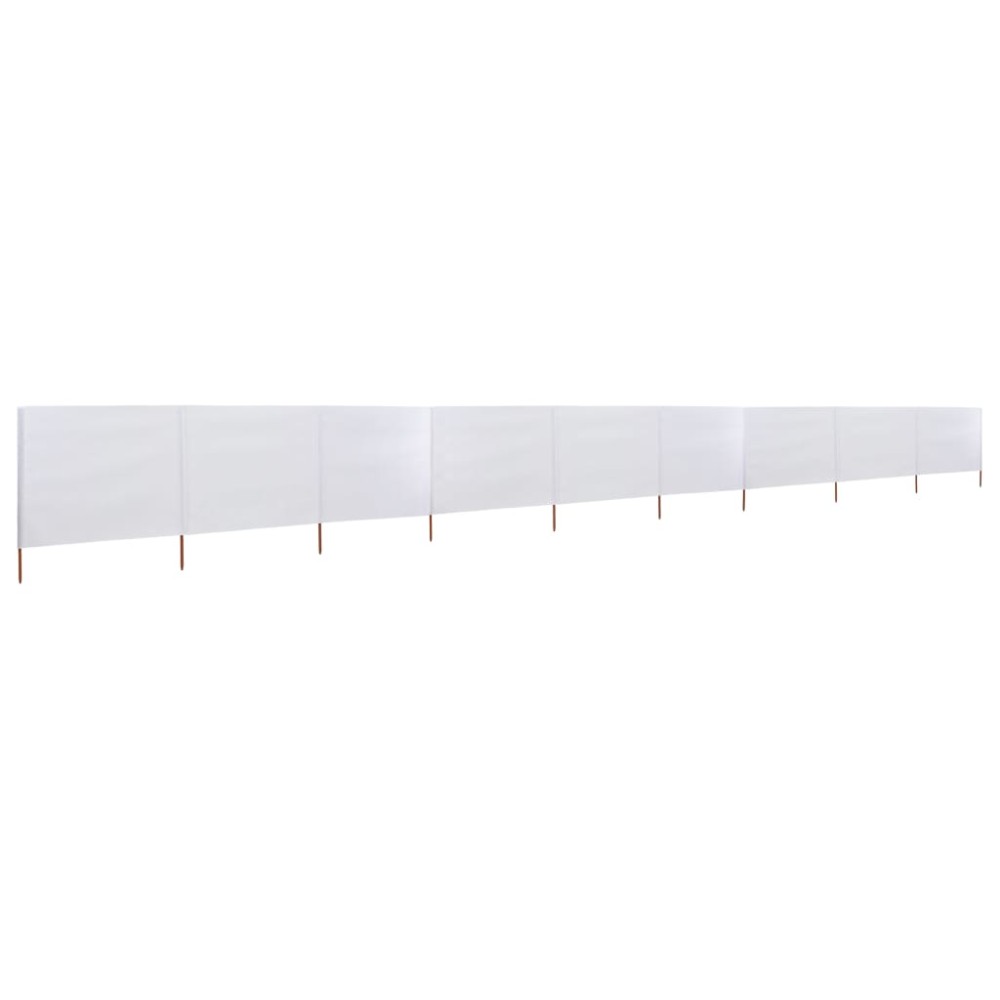 vidaXL Paravan anti-vânt cu 9 panouri, alb nisipiu 1200x160 cm textil