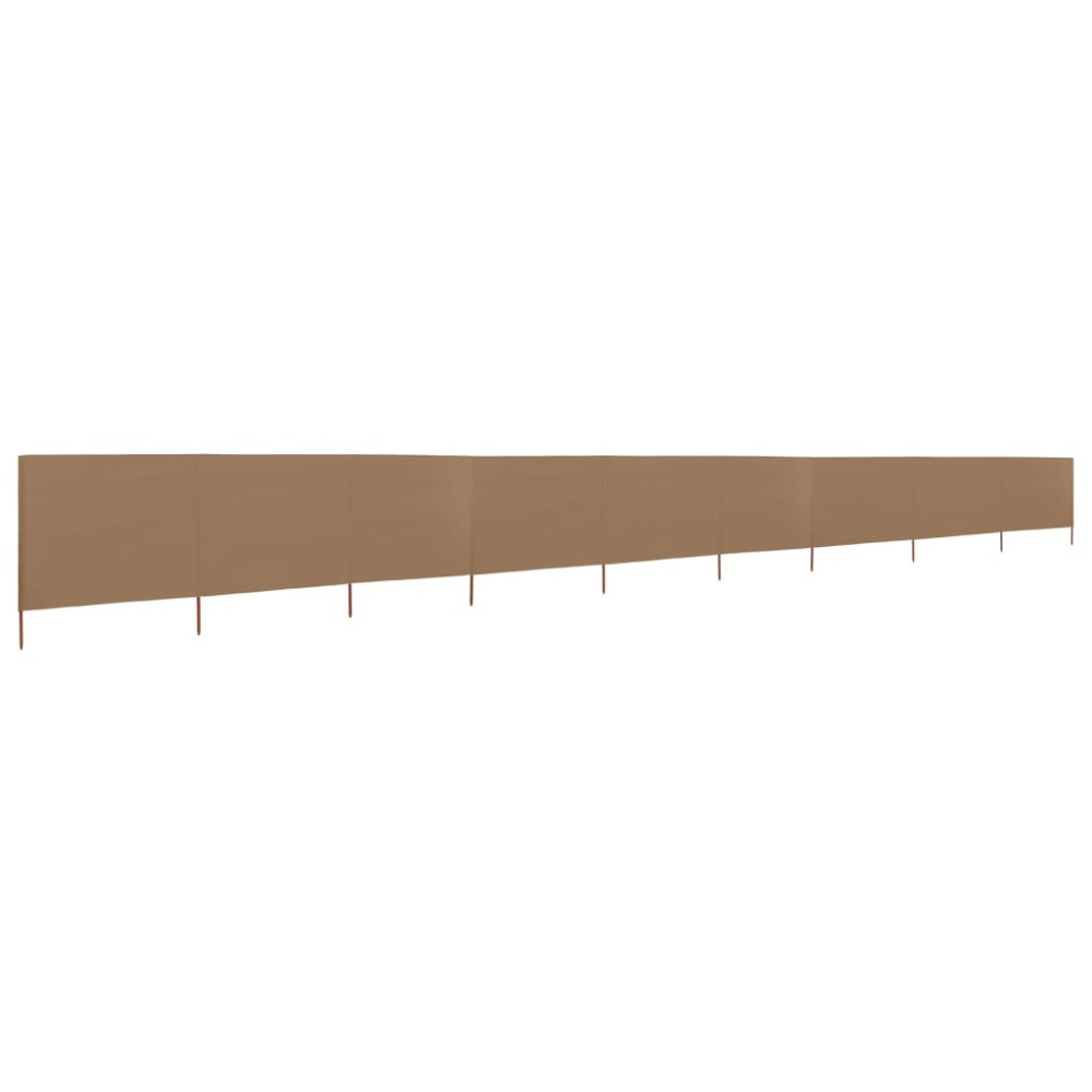 vidaXL Paravan anti-vânt cu 9 panouri, gri taupe 1200 x 160 cm, textil