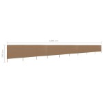 vidaXL Paravan anti-vânt cu 9 panouri, gri taupe 1200 x 160 cm, textil