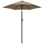 vidaXL Umbrelă de soare, gri taupe, 200 x 224 cm, aluminiu vidaXL Umbrelă de soare, gri taupe, 200 x 224 cm, aluminiu