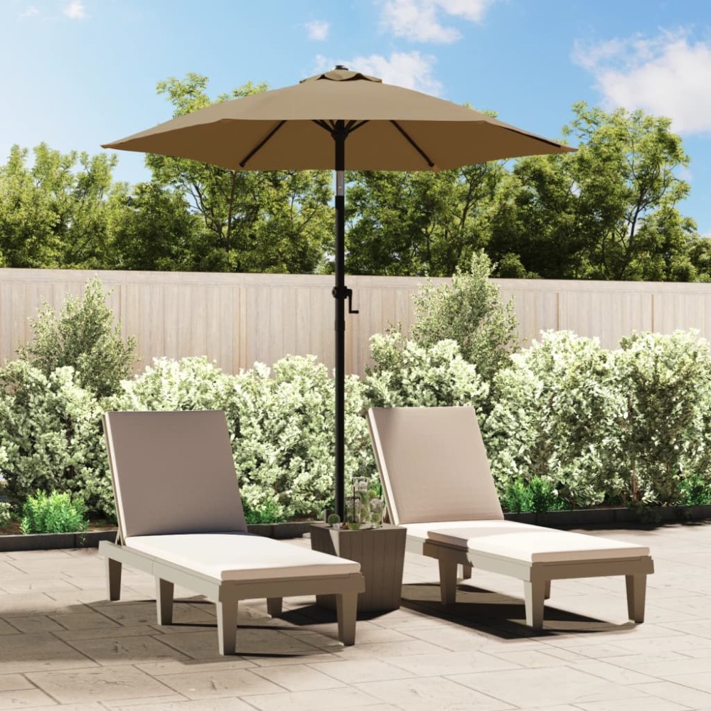 vidaXL Umbrelă de soare, gri taupe, 200 x 224 cm, aluminiu
