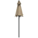 vidaXL Umbrelă de soare, gri taupe, 200 x 224 cm, aluminiu vidaXL Umbrelă de soare, gri taupe, 200 x 224 cm, aluminiu