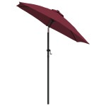 vidaXL Umbrelă de soare, roșu burgund, 200 x 224 cm, aluminiu vidaXL Umbrelă de soare, roșu burgund, 200 x 224 cm, aluminiu