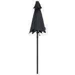 vidaXL Umbrelă de soare, negru, 200 x 224 cm, aluminiu vidaXL Umbrelă de soare, negru, 200 x 224 cm, aluminiu