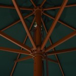 vidaXL Umbrelă de soare de exterior, stâlp din lemn, verde, 330 cm vidaXL Umbrelă de soare de exterior, stâlp din lemn, verde, 330 cm