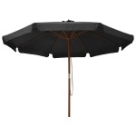 vidaXL Umbrelă de soare de exterior, stâlp din lemn, antracit, 330 cm vidaXL Umbrelă de soare de exterior, stâlp din lemn, antracit, 330 cm
